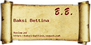 Baksi Bettina névjegykártya